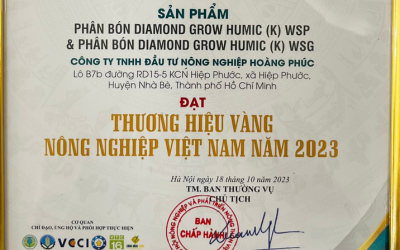 HOÀNG PHÚC ĐẠT DANH HIỆU “THƯƠNG HIỆU VÀNG NÔNG NGHIỆP VIỆT NAM NĂM 2023”